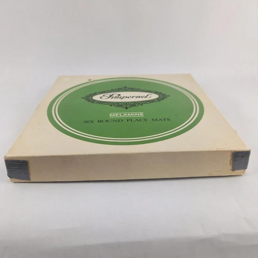 Vintage Pimpernel Round Melamine Placemats Set of 6 Box Holder England